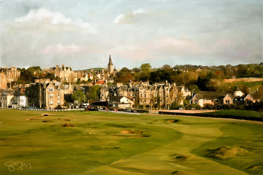 Golf Painting - Road Hole by Scott Melby