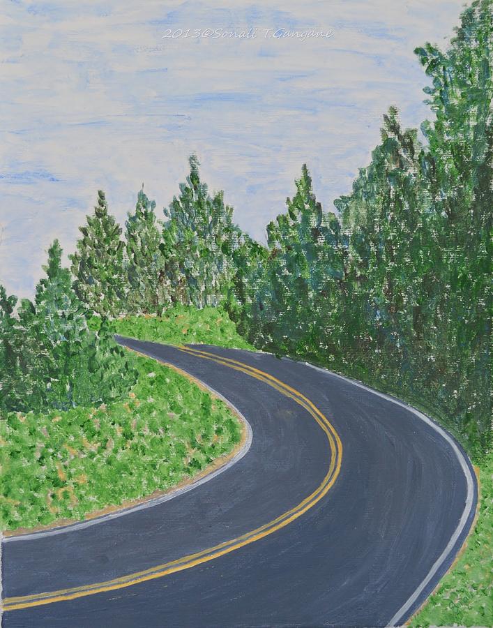 Road in Colonial Park Painting by Sonali Gangane