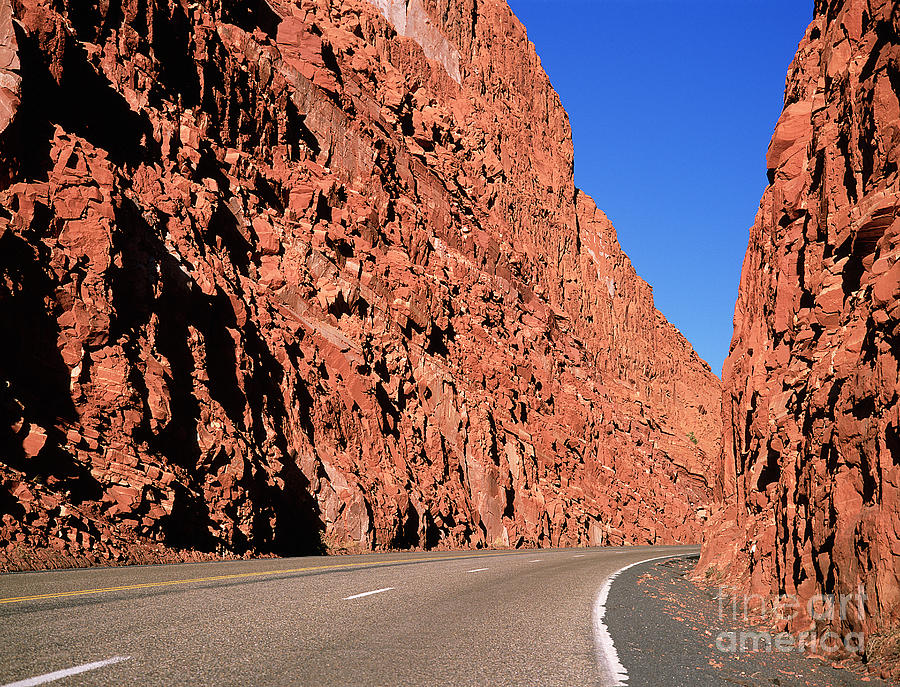 Road In Red Rocky Landscape Photograph by Adam Sylvester