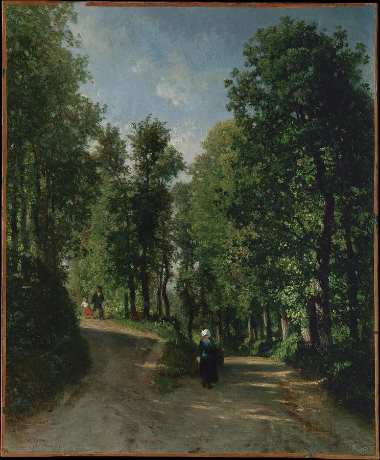 Constant Painting - Road In The Woods by Constant Troyon