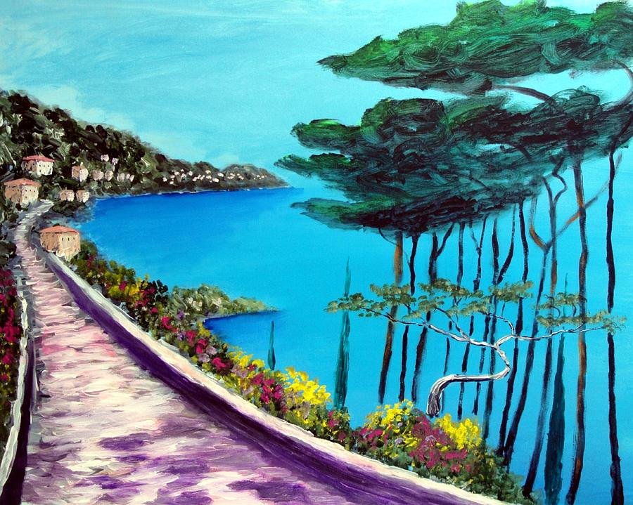 Flower Painting - Road On The Riviera by Larry Cirigliano
