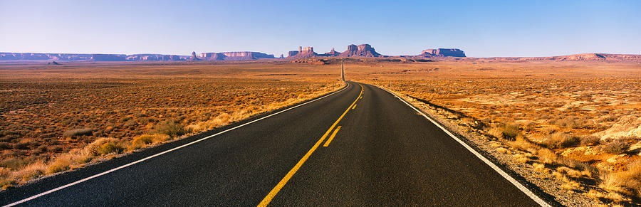 Nature Photograph - Road Passing Through A Desert, Monument by Panoramic Images