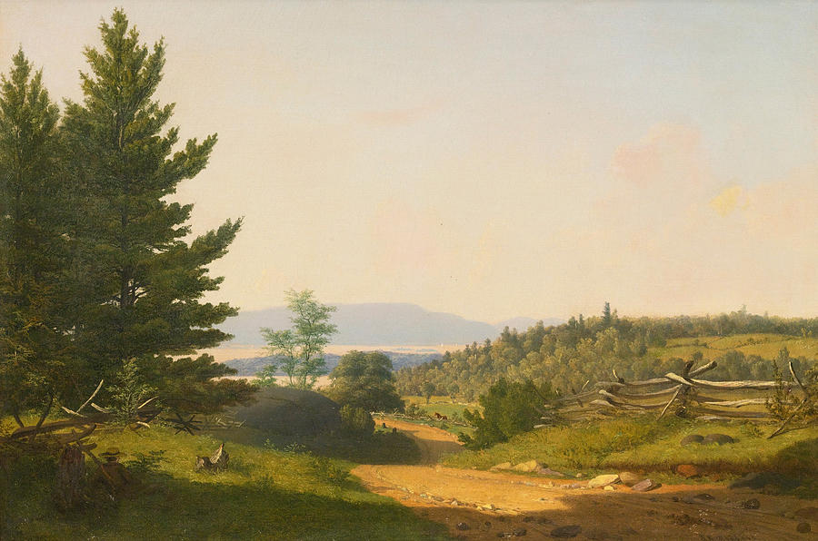 Sanford Robinson Gifford Painting - Road Scenery Near Lake George by Sanford Robinson Gifford