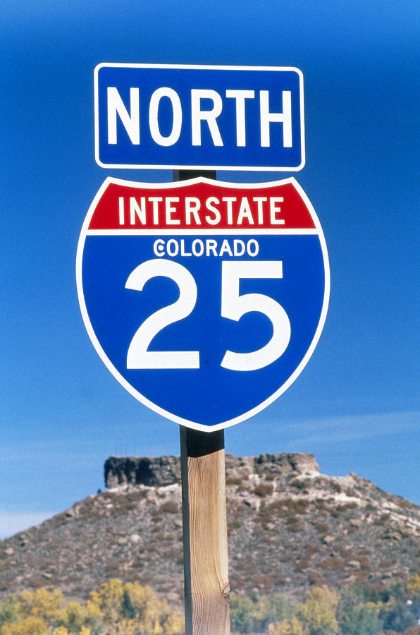 Road Sign Interstate 25 Colorado Joseph Sohm 