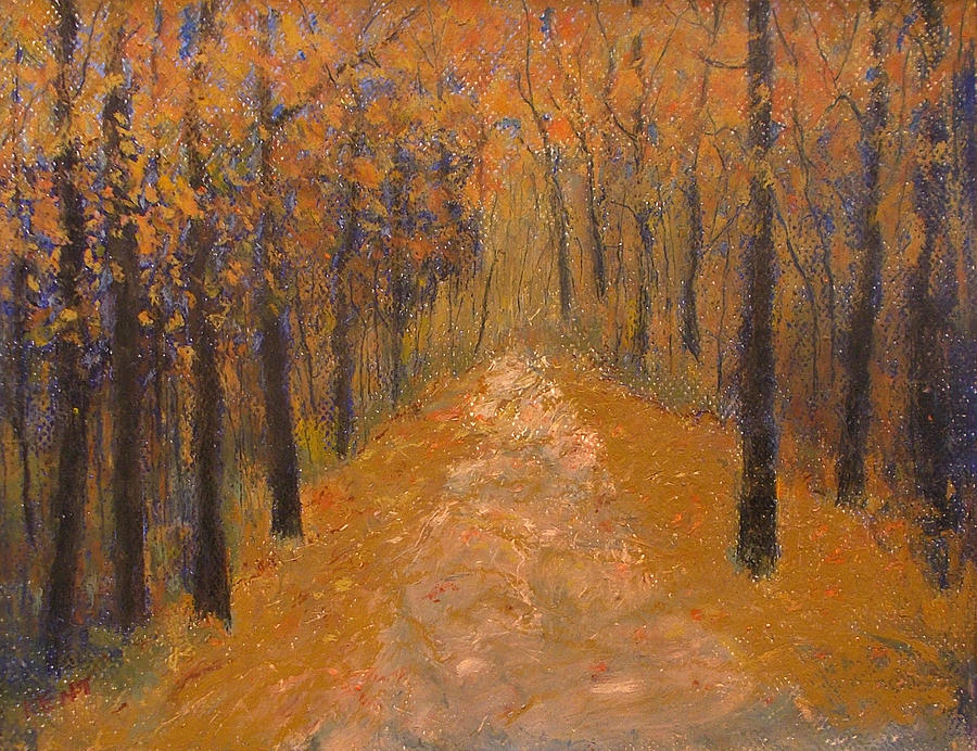 Fall Painting - Road Through the Woods by Kent Whitaker