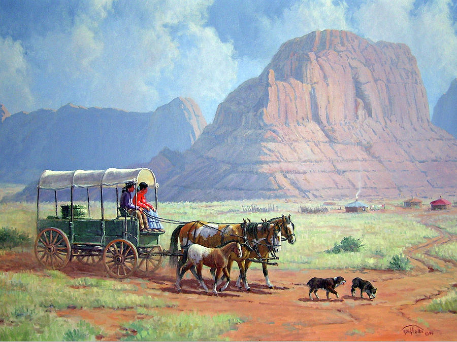 Horse Painting - Road To Kayenta by Randy Follis