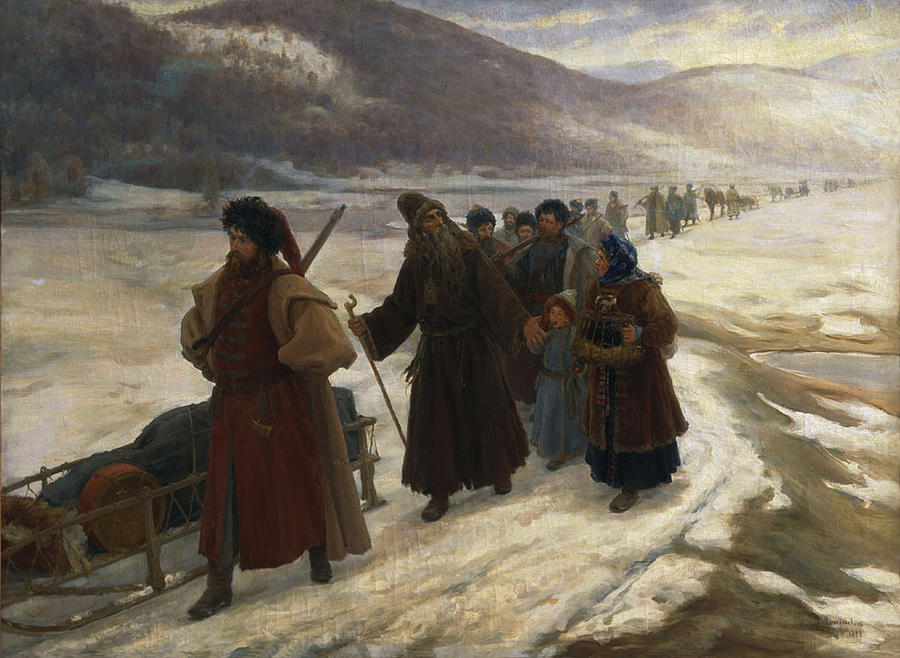 Road To Siberia Oil On Canvas Photograph by Sergei Dmitrievich Miloradovich