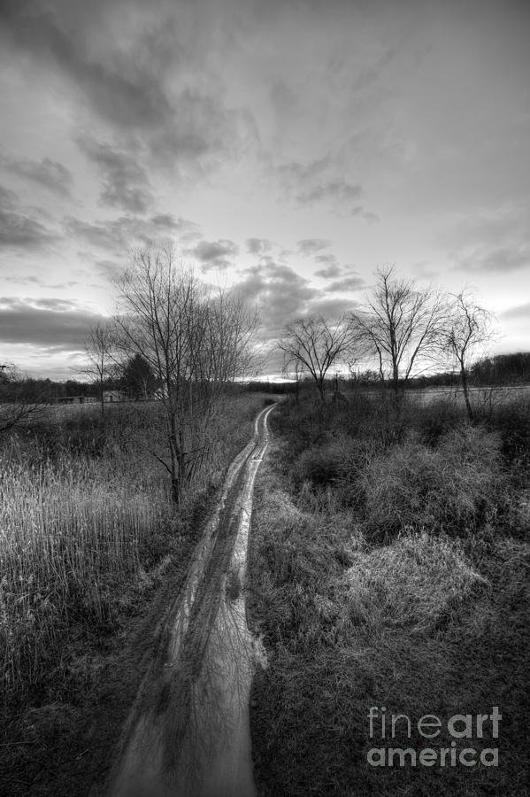Road To The Sunrise Bw Photograph