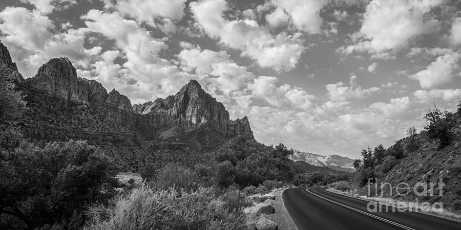 Road To Zion BW Photograph by Michael Ver Sprill