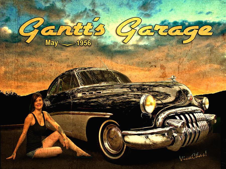 Roadmaster Betty and the Big Black Buick Photograph by Chas Sinklier