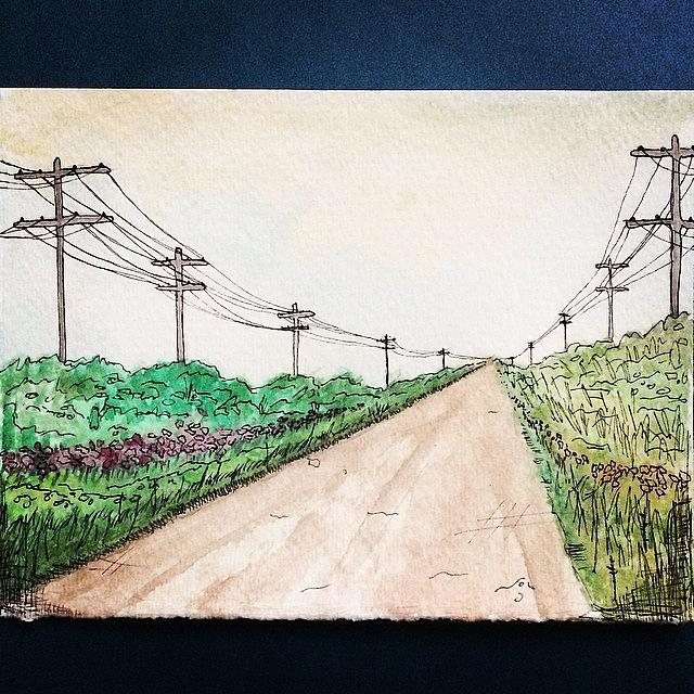 Landscape Photograph - Roads To Nowhere - 1  #watercolor #ink by Ricki Basilio