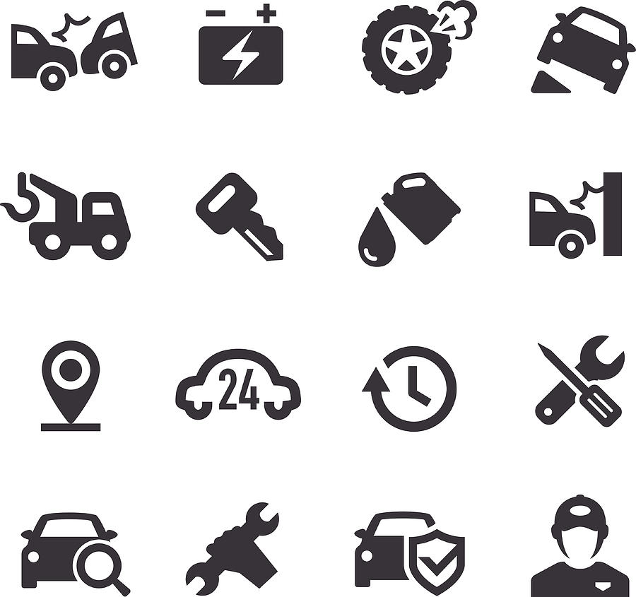 Roadside Services Icons - Acme Series Drawing by -victor-