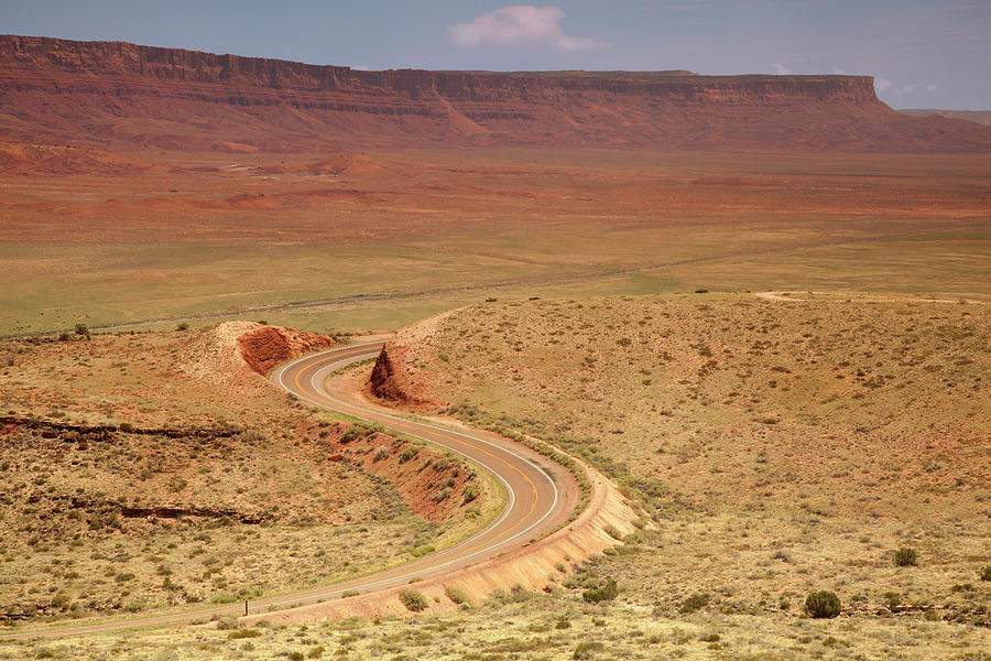 Roadway Through Desert, Vermillion Photograph by Timothy Hearsum