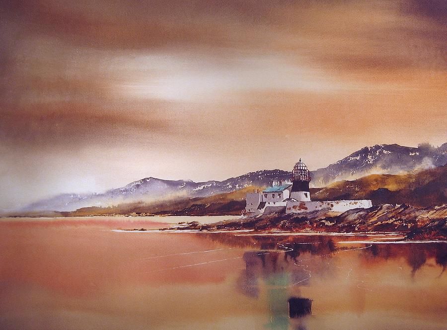 Mountain Painting - Roancarrig Lighthouse by Roland Byrne
