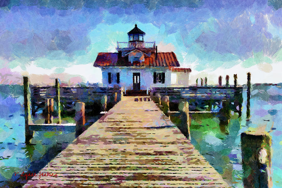 Roanoke Marshes Lighthouse Painting by Lynne Jenkins