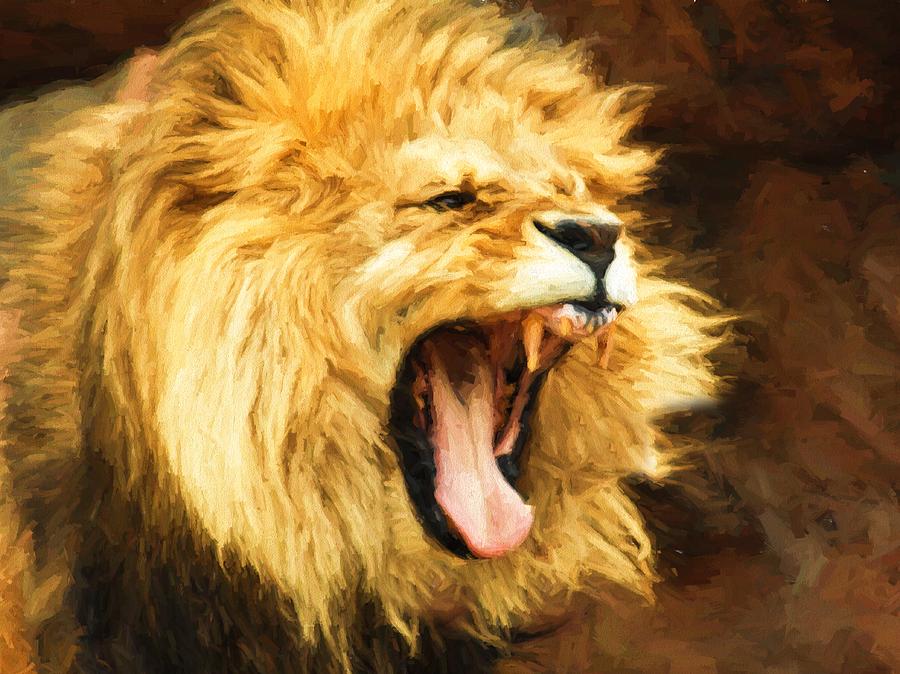 Roaring Lion Digital Art by Kaylee Mason