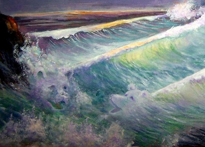 Roaring Sea Painting by Kathleen Luther