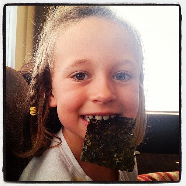 Roasted Seaweed...she Cant Get Enough! Photograph by Julie Sale