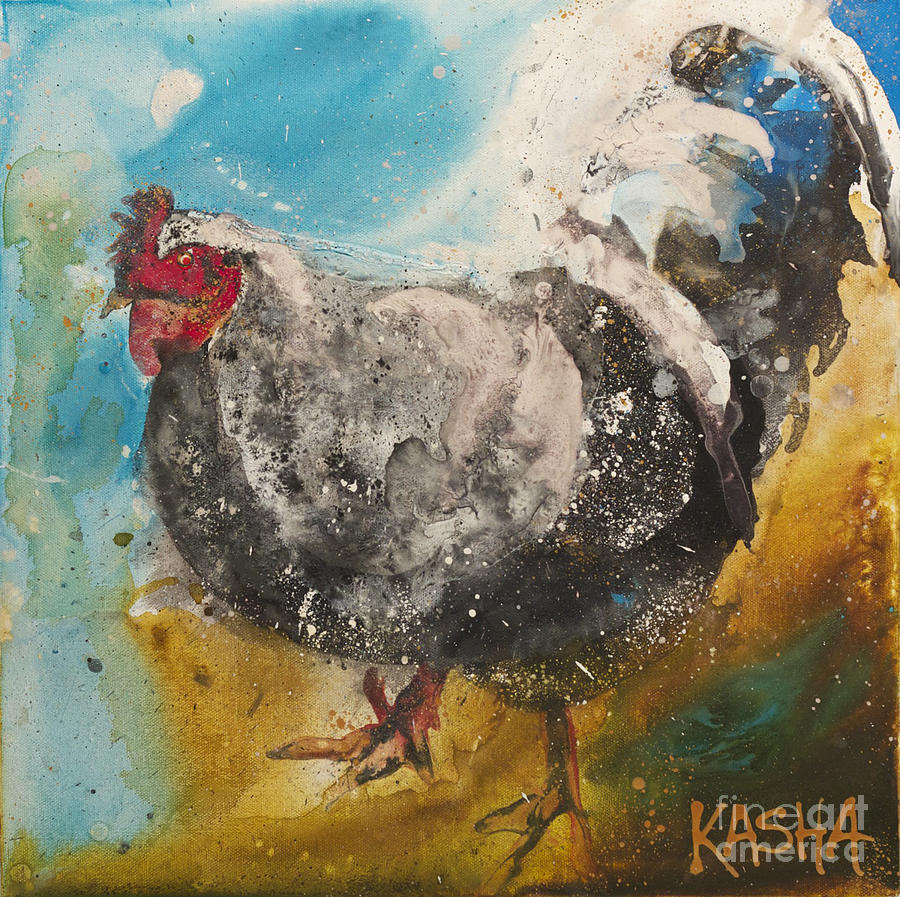 Robbie Rooster Painting by Kasha Ritter