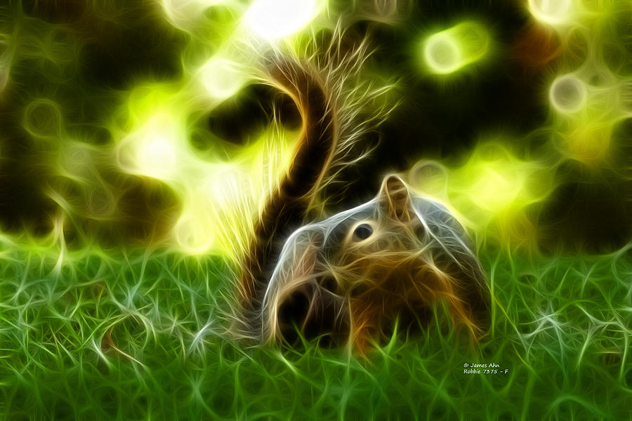 Robbie the Squirrel - 7375 - F  Digital Art by James Ahn