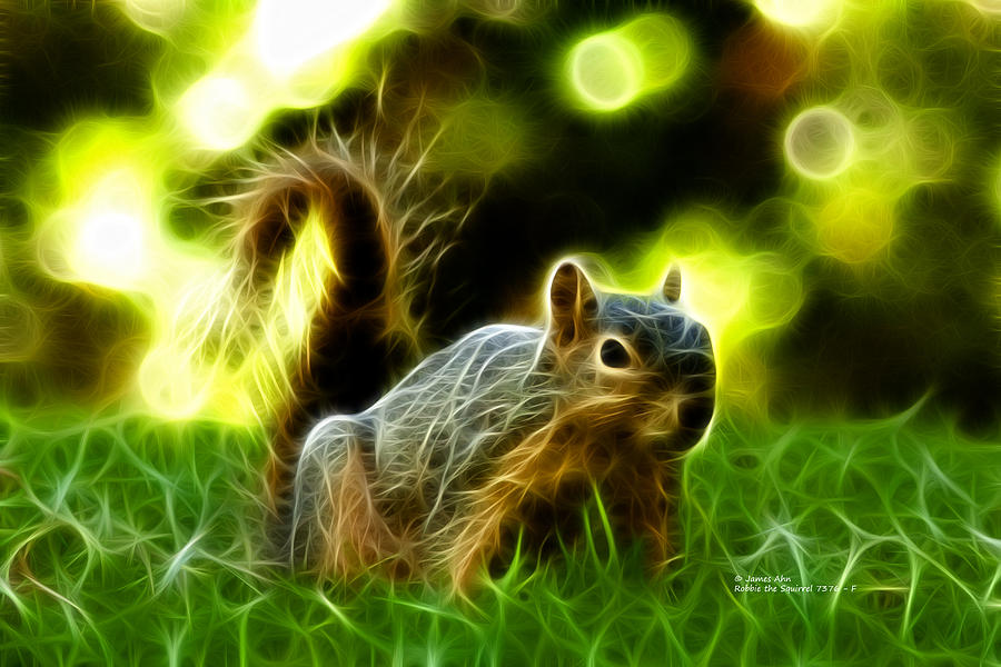 Robbie the Squirrel - 7376 - F Digital Art by James Ahn