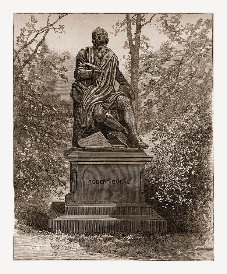 Robert Burns—the Statue By Sir John Steell Drawing By Litz Collection ...