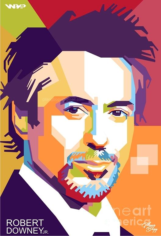 Robert Downey Jr. In Wpap Digital Art by Gilang Bogy