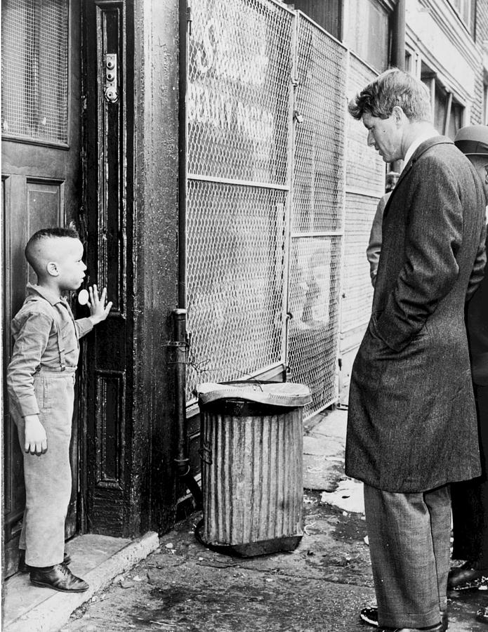 Robert F Kennedy with a Young Black Child 1960s Photograph by Mountain Dreams