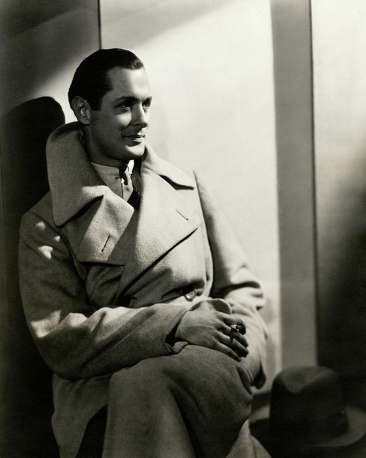 Actor Photograph - Robert Montgomery Wearing An Overcoat by Toni Von Horn
