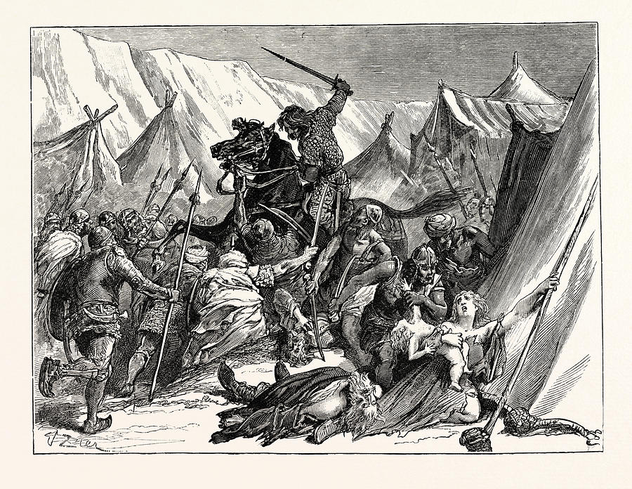 Robert Of Normandy Rallying The Crusaders Drawing by English School