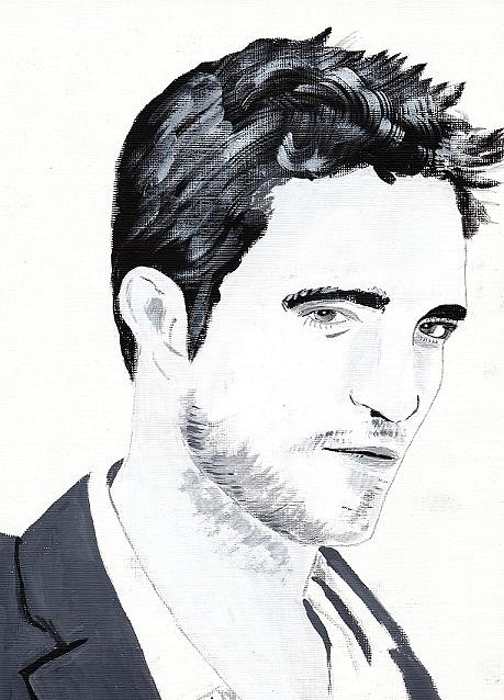 Robert Pattinson 117a Painting by Audrey Pollitt