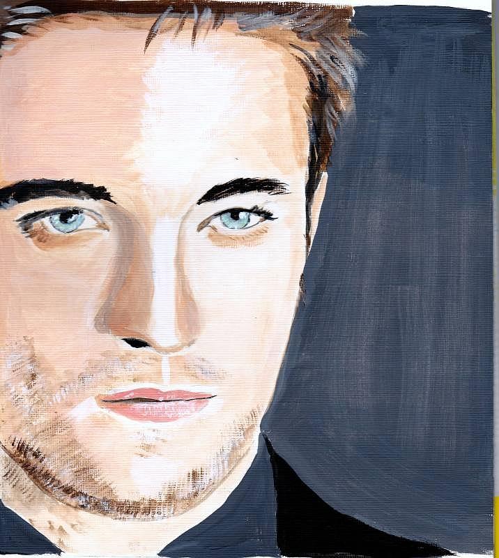 Robert Pattinson 131a Painting by Audrey Pollitt