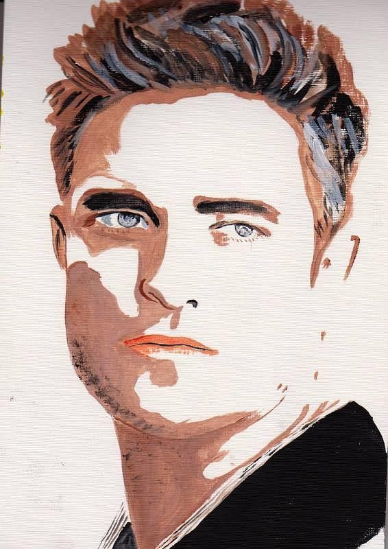 Robert Pattinson 144 Painting by Audrey Pollitt