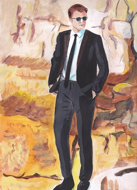 Robert Pattinson 150 Painting by Audrey Pollitt