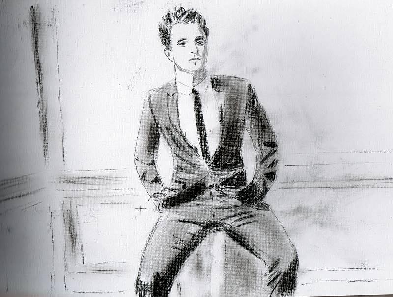 Robert Pattinson 305 Painting by Audrey Pollitt