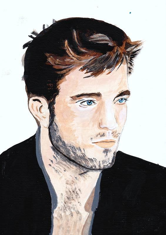 Robert Pattinson 67 Painting by Audrey Pollitt
