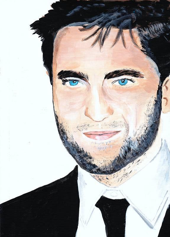Robert Pattinson 73 Painting by Audrey Pollitt