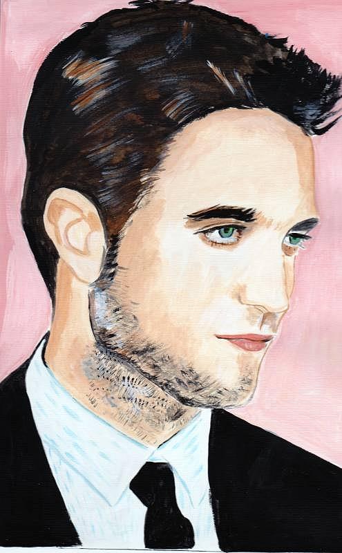 Robert Pattinson 74 Painting by Audrey Pollitt