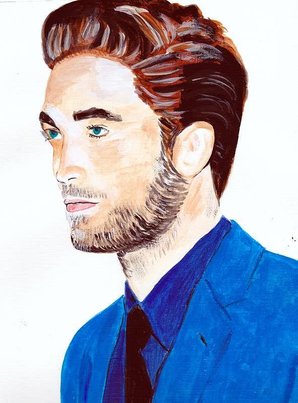 Robert Pattinson 79 Painting by Audrey Pollitt