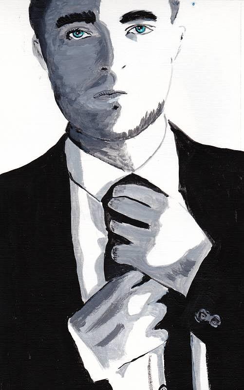 Robert Pattinson 80 Painting by Audrey Pollitt