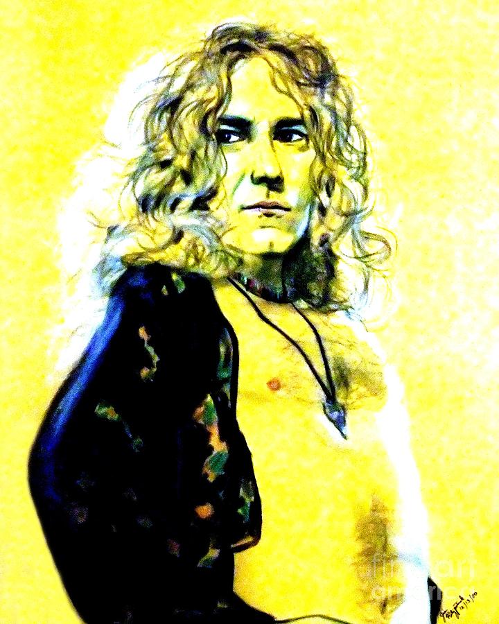 Robert Plant of Led Zeppelin   Drawing by Jim Fitzpatrick