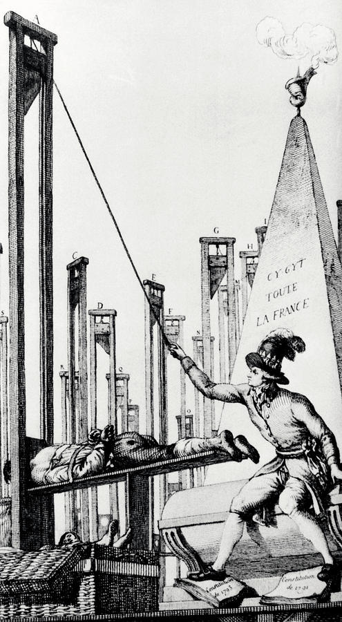 Robespierre Operating A Guillotine Photograph by Science Photo Library