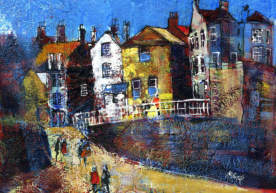 Robin Hoods Bay red dock Painting by Neil McBride