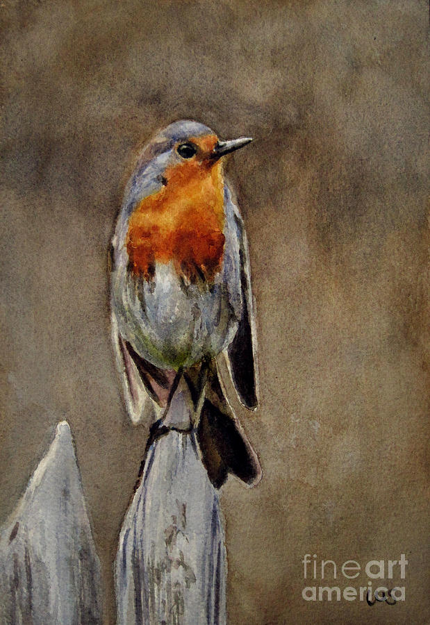 Robin Painting by Ulrike Miesen-Schuermann