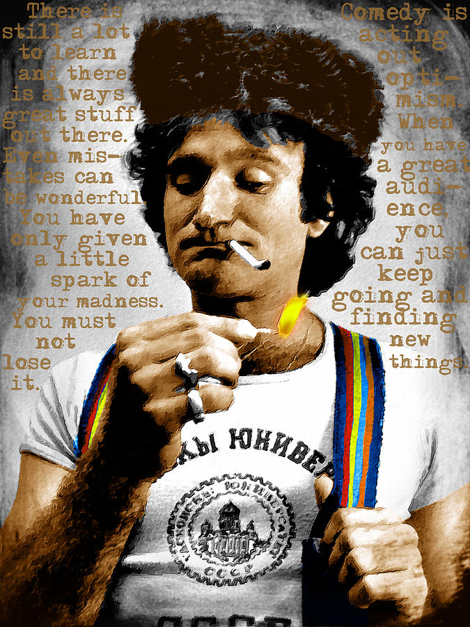 Robin Williams and Quotes Painting by Tony Rubino