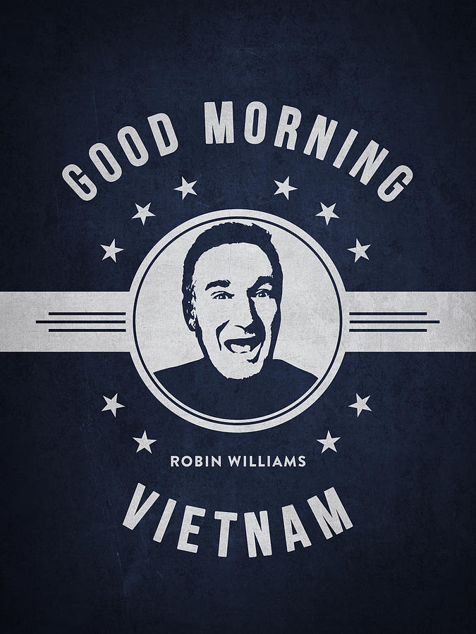 Robin Williams Digital Art - Robin Williams - Navy Blue by Aged Pixel