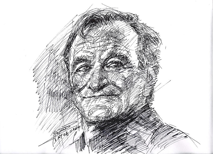 Robin Williams Drawing - Robin Williams by Ylli Haruni