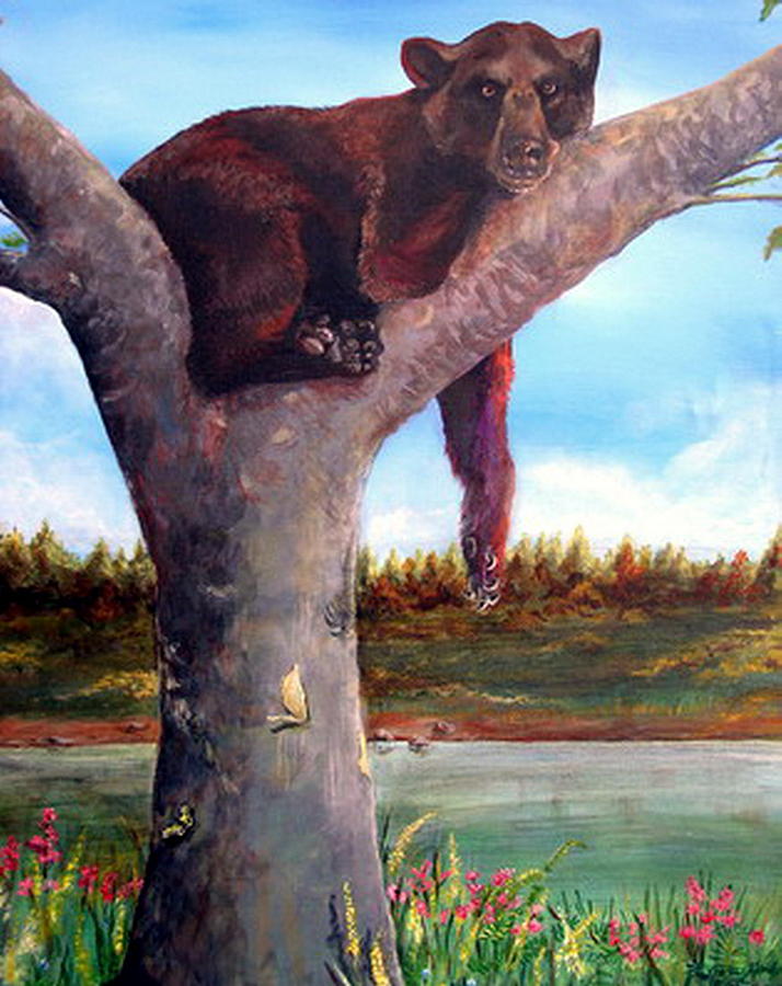 Robins Bear Painting by Leslie Hoops-Wallace