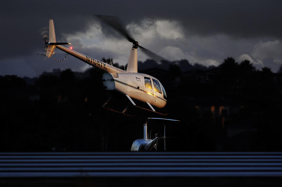 Robinson R44 Takeoff Photograph by James David Phenicie