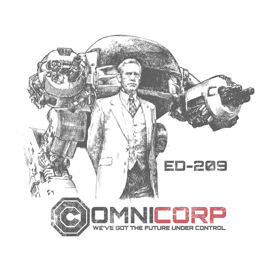 Vintage Digital Art - Robocop - Omnicorp ED-209 by Chad Lonius